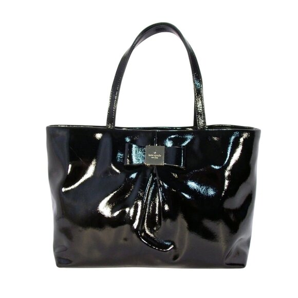 KATE SPADE Veranda Place Evie $268 Patent Leather Bow Tote Bag - Picture 3 of 12